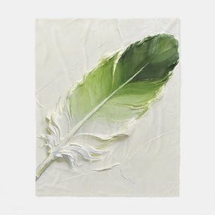Couverture Polaire Peinture à l'huile verte sage boho 3D impasto à pl