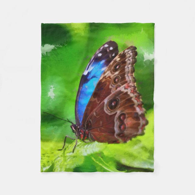 Couverture Polaire Peinture à papillon (Devant)