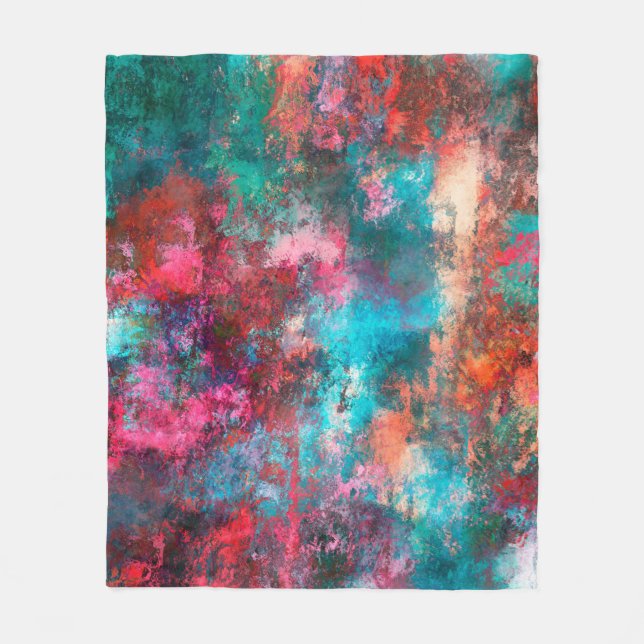 Couverture Polaire Peinture Abstraite. Brosses, taches de peinture. M (Devant)
