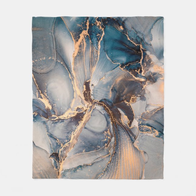 Couverture Polaire Peinture abstraite de luxe en encre d'alcool  (Devant)