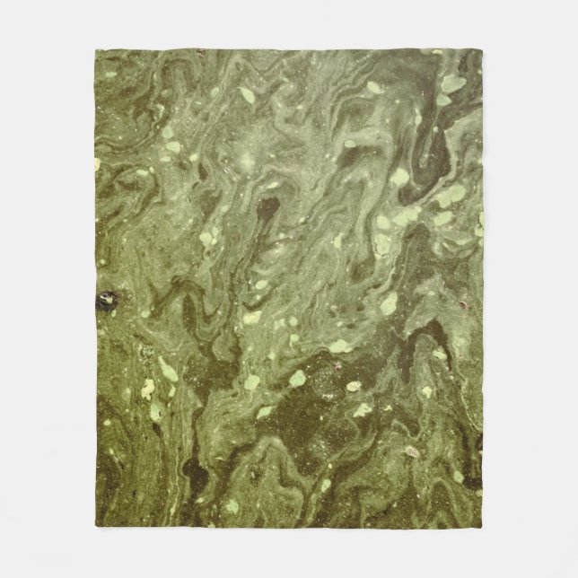 Couverture Polaire Peinture abstraite verte (Devant)