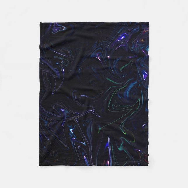 Couverture Polaire Peinture abstraite violette et noire (Devant)