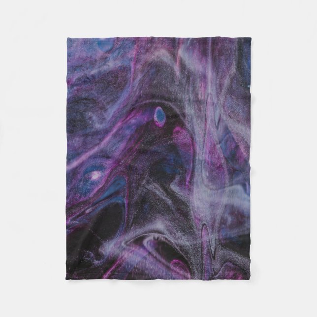 Couverture Polaire Peinture abstraite violette et rose (Devant)