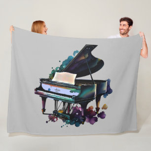 Couverture Polaire Peinture aquarelle Grand Piano