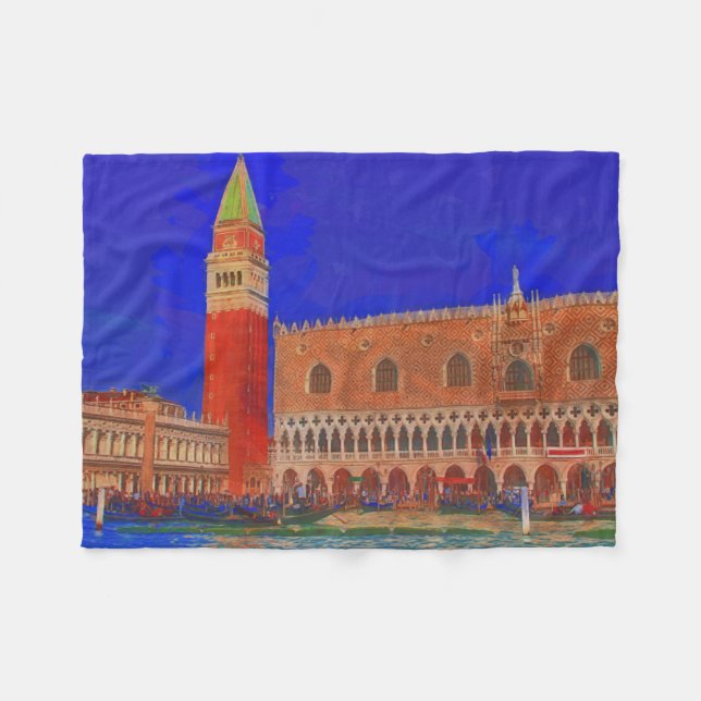 Couverture Polaire Peinture carrée de Piazzetta de St Mark (Devant (Horizontal))