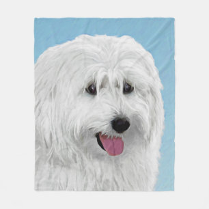 Couverture Polaire Peinture de chien de berger polonais - Chien d'ori