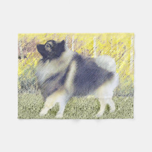 Couverture Polaire Peinture de Keeshond Aspen - Art original mignon d