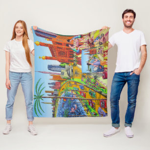 Couverture Polaire Peinture de la ville de New York