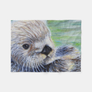 Couverture Polaire Peinture de loutre de mer