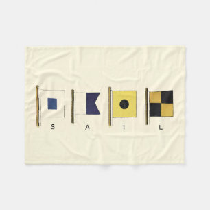 Couverture Polaire Peinture de quatre drapeaux avec la voile écrite