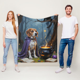 Couverture Polaire Peinture fantaisiste d'Halloween de chien Beagle