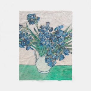 Couverture Polaire Peinture impressionniste Vase Iris de Van Gogh