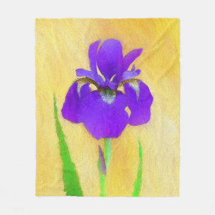 Couverture Polaire Peinture Iris à pois pourpre - Chien original mign