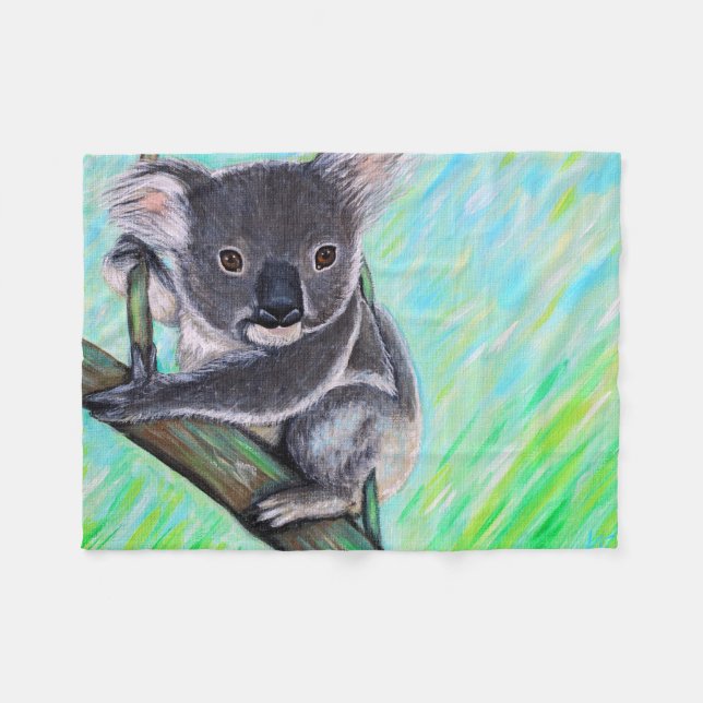 Couverture Polaire Peinture Koala (Devant (Horizontal))