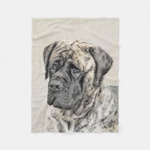 Couverture Polaire Peinture mastiff anglaise (Brindle) - Dog Art