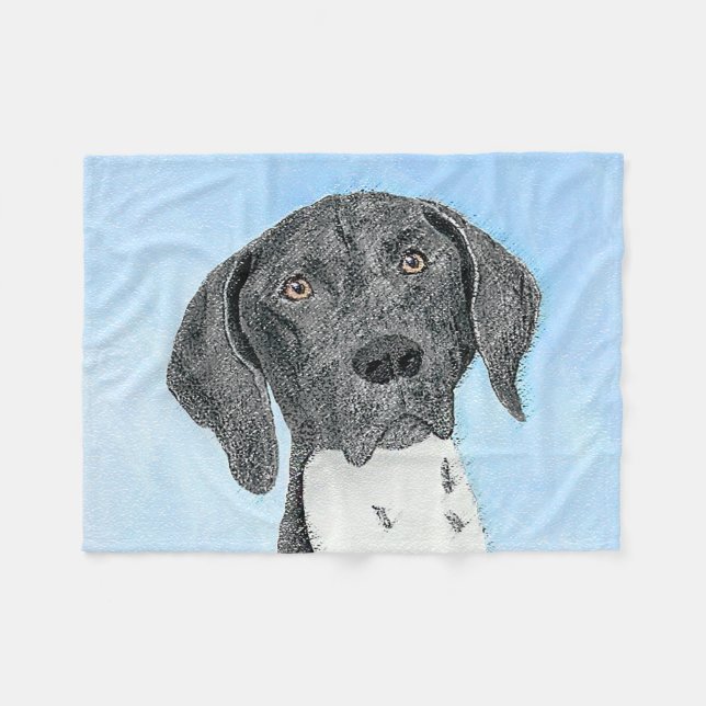 Couverture Polaire Peinture pointeur germanique - Art original (Devant (Horizontal))