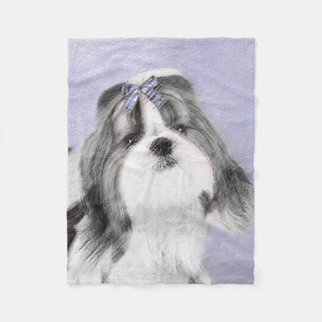 Couverture Polaire Peinture Shih Tzu - Cute Original Chien Art (Devant)