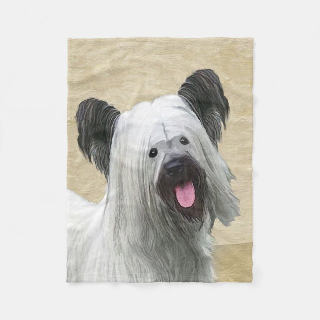 Couverture Polaire Peinture Skye Terrier - Cute Original Chien Art (Devant)