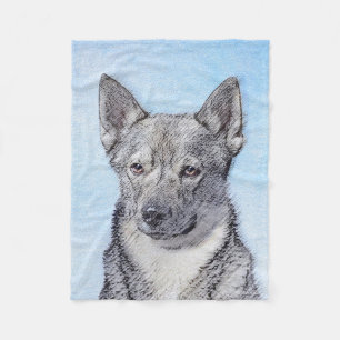 Couverture Polaire Peinture Suédoise Vallhund - Cute Original Chien A