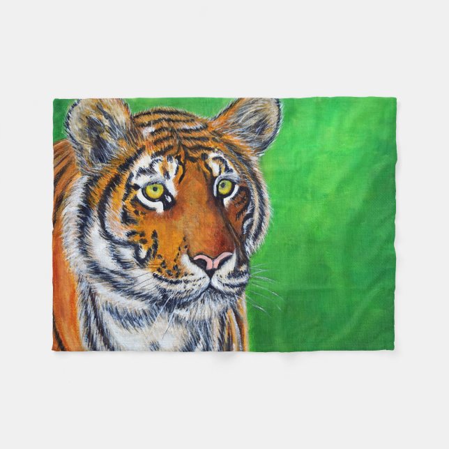 Couverture Polaire Peinture sur tigre (Devant (Horizontal))