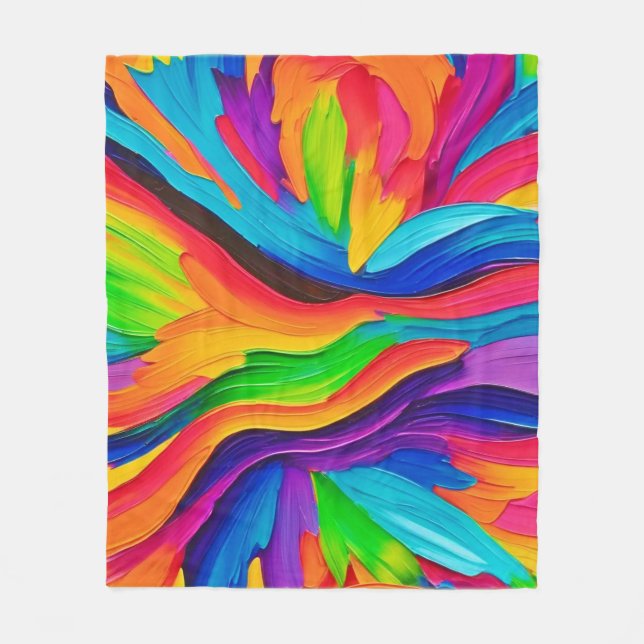 Couverture Polaire Peinture Tourbillon Arc-en-Ciel (Devant)