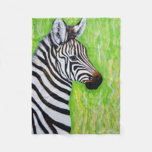 Couverture Polaire Peinture Zèbre