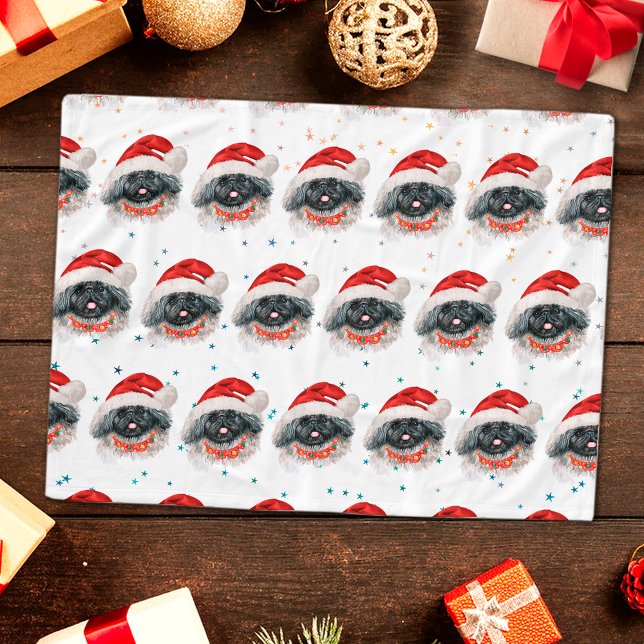 Couverture Polaire Pekingese Chien race Étoiles de Noël (Créateur téléchargé)