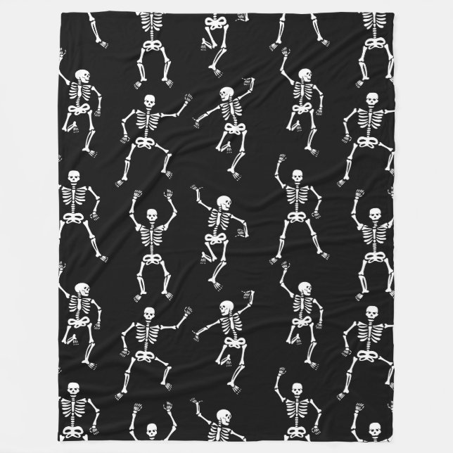 Couverture Polaire Peluches de squelettes dansants Halloween (Devant)