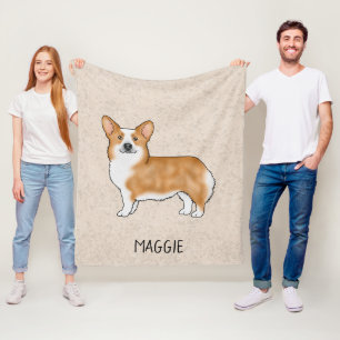 Couverture Polaire Pembroke Welsh Corgi Rouge Chien Mignon Avec Texte