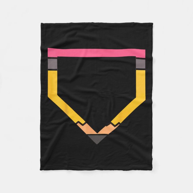 Couverture Polaire Pencil Home Plate Baseball Lovers Boys Kids Back T (Devant)
