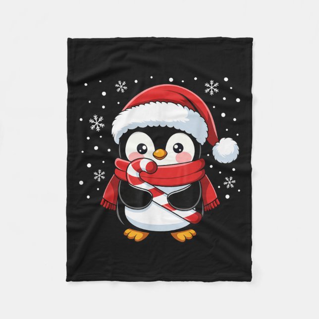 Couverture Polaire Penguin Christmas Candy Cane Winter Toddler Girl B (Devant)
