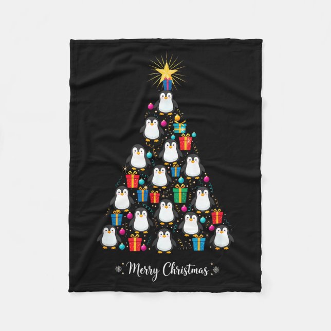 Couverture Polaire Penguin Christmas Tree Xmas Day Holiday Men &amp;  (Devant)