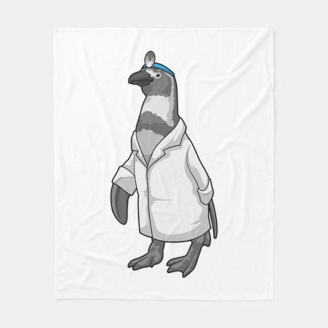 Couverture Polaire Penguin comme docteur avec le manteau du docteur (Devant)