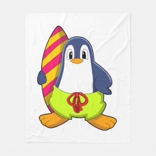 Couverture Polaire Penguin comme surfer avec Surfer