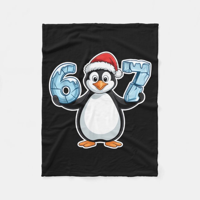 Couverture Polaire Penguin Santa Hat 67 Icy Numbers Christmas Birthda (Devant)