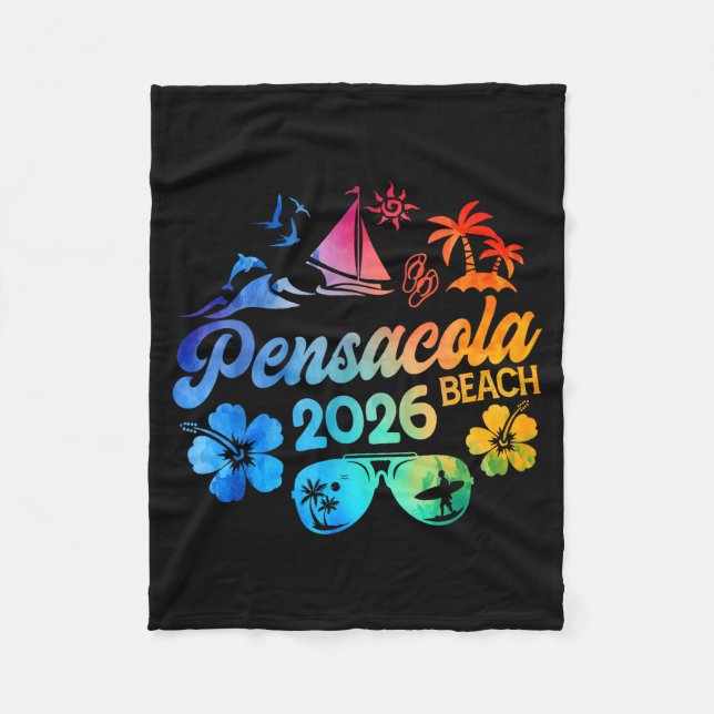 Couverture Polaire Pensacola Beach Florida 2026 Vacation Tie Dye Summ (Devant)
