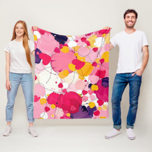 Couverture Polaire "Pensées d'amour aléatoires" - Abstrait coloré