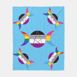 Couverture Polaire Pentacle de la déesse triple gay pride