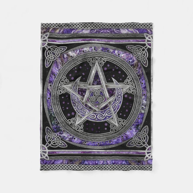 Couverture Polaire Pentagramme Triskelion Amethyst Moon (Devant)