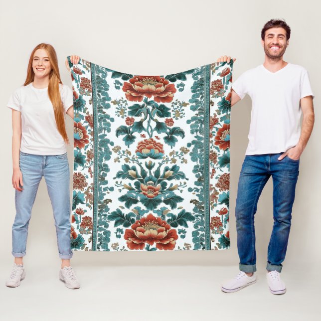 Couverture Polaire Peony Brocade (En situation)