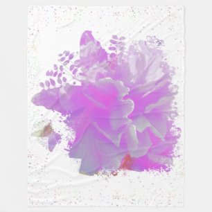 Couverture Polaire *~* Peony rose Peony Peony Art Happy Butterfly AR3