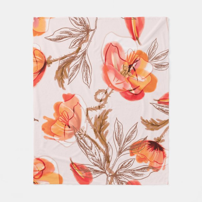 Couverture Polaire Pépites Fleurs Motif sans couture sur un backgr be (Devant)