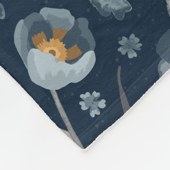 Couverture Polaire Pépites Floral Modèle bleu (Coin)