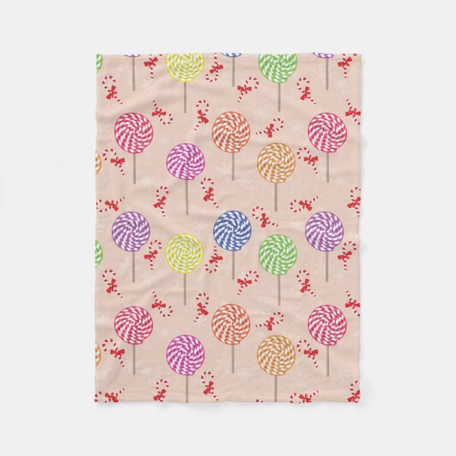 Couverture Polaire Peppermint Candy Mints Christmas, candy canes (Devant)