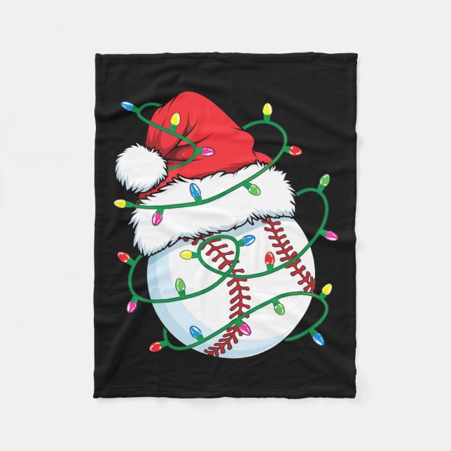 Couverture Polaire Père Noël Baseball Sports Ball Hommes garçons Noël (Devant)