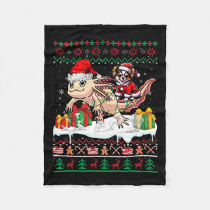 Couverture Polaire Père Noël Chihuahua équitation Axolotl Chandail de