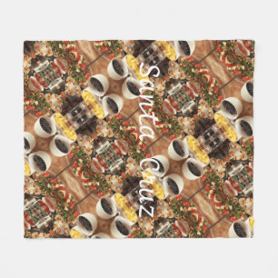 Couverture Polaire Père Noël Cruz avec motif de buffet