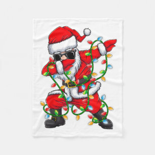 Couverture Polaire Père Noël Dabbing Lumières de Noël Filles Garçons