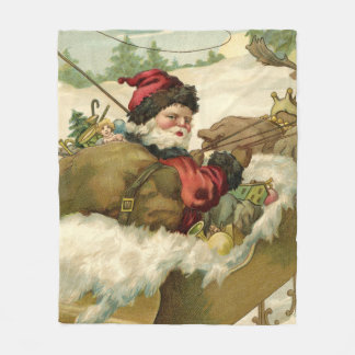 Couverture Polaire Père Noël dans son Sleigh