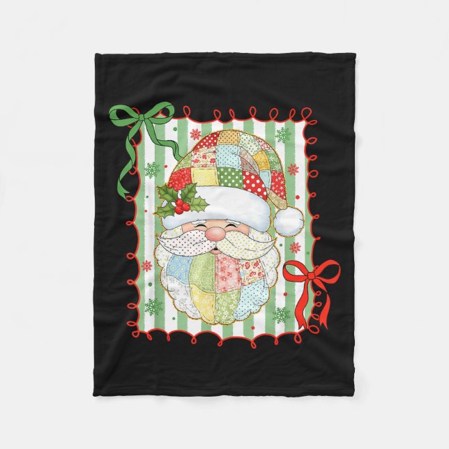 Couverture Polaire Père Noël de Noël Préparatoire Patchwork Xmas Femm (Devant)